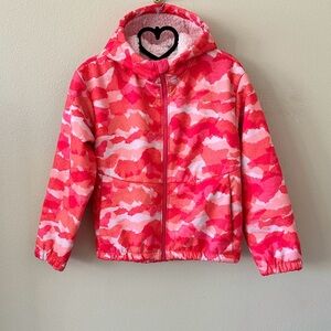 All In Motion Pink Camouflage High Pile Fleece Hooded Jacket NWT Size XL / 14